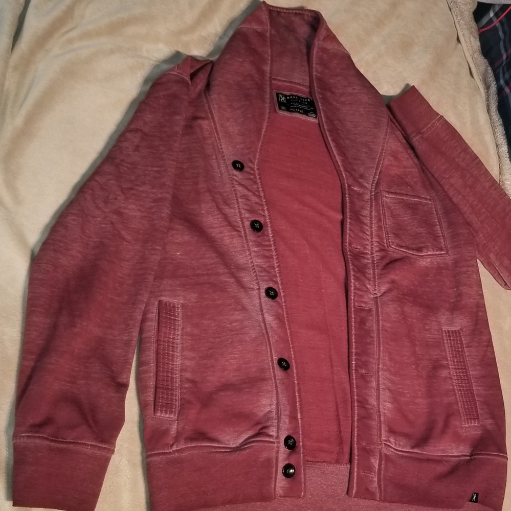 Mark Ecko Cut & Sew Button up cardigan sweater/jacket - Picture 2 of 3